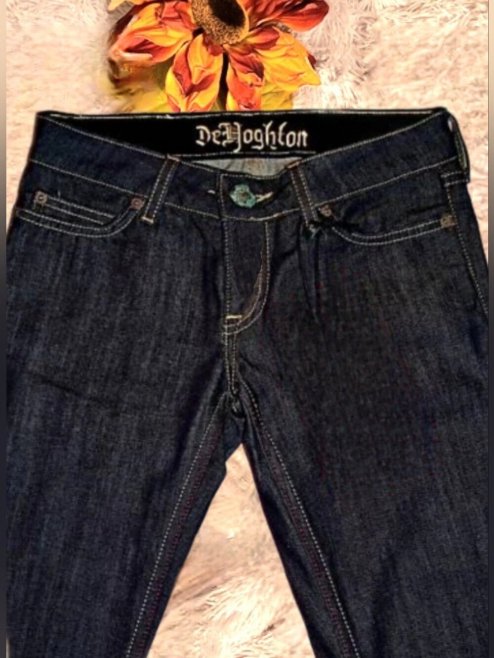 Vintage DeHoghton Rock Punk Couture Dark Wash Skinny Jeans - Picture 5 of 5
